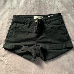 Low Rise Black Denim Shorts